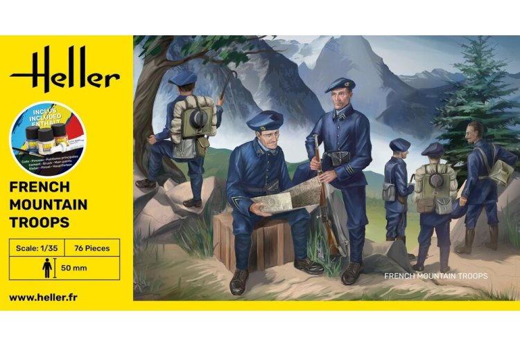 1:35 Heller 57223 French Mountain Troops - Figuren - Starter Kit - Hel57223 2 - HEL57223