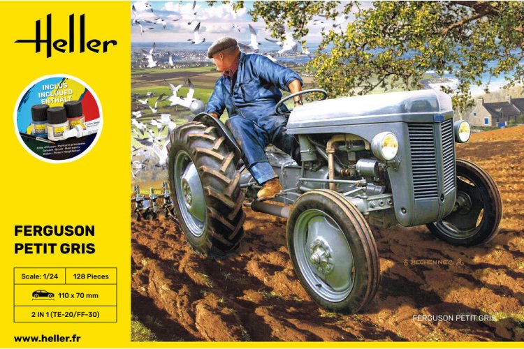 1:24 Heller 57401 Ferguson TE-20/FF-30 Petit Gris - 2 Bouwopties - Landbouwvoertuig - Starter Kit - Hel57401 3 - HEL57401