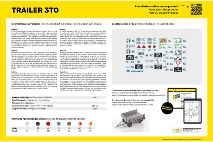 1:24 Heller 57410 - 3 Tons Trailer - Aanhanger - Starter Kit - Hel57410 4 - HEL57410