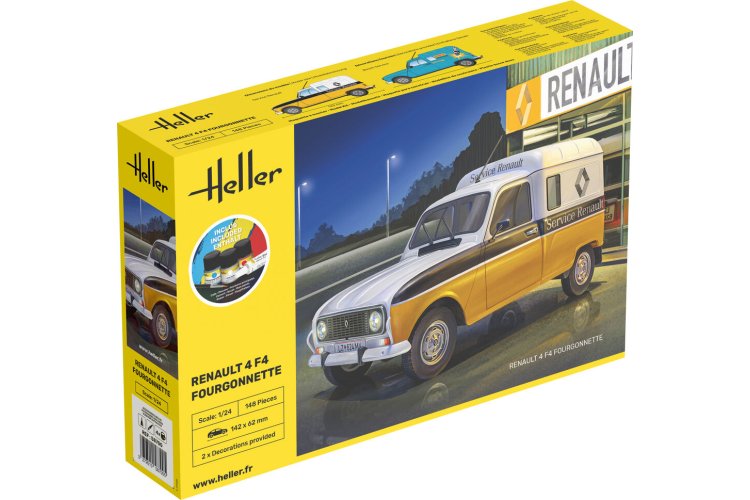 1:24 Heller 58700 Renault 4 F4 Fourgonnette - Franse Klassieke Bestelwagen - Starter Kit - Hel58700 1 - HEL58700
