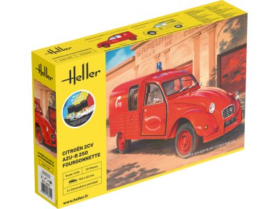 1:24 Heller 58701 Citro&euml;n 2CV AZU-B 250 Fourgonnette - Franse Auto - Starter Kit - Hel58701 1 - HEL58701