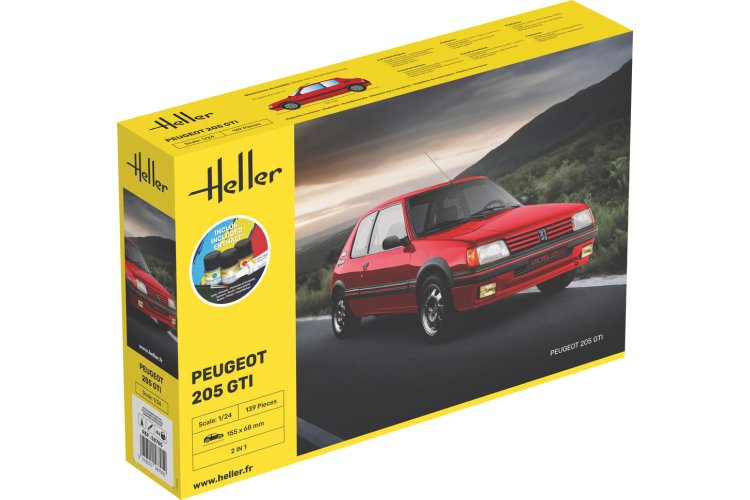 1:24 Heller 58705 Peugeot 205 GTI &ndash; French Car &ndash; Starter Kit - Hel58705 1 - HEL58705