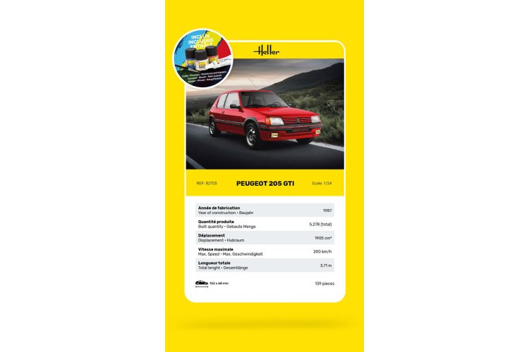 1:24 Heller 58705 Peugeot 205 GTI &ndash; French Car &ndash; Starter Kit - Hel58705 10 - HEL58705