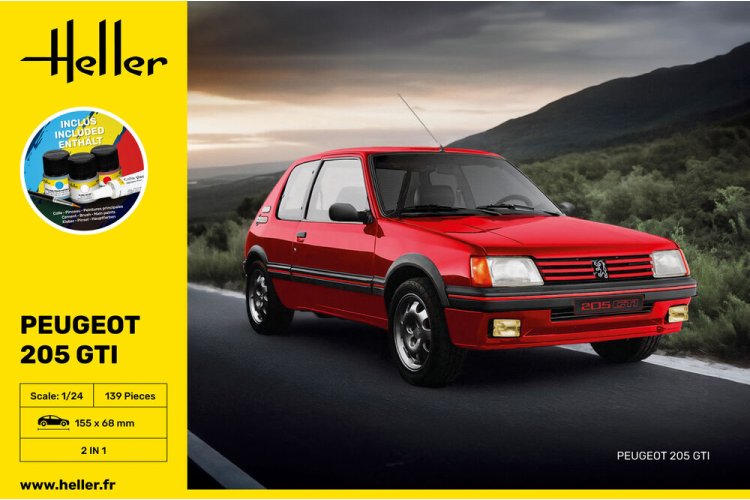 1:24 Heller 58705 Peugeot 205 GTI &ndash; French Car &ndash; Starter Kit - Hel58705 3 - HEL58705
