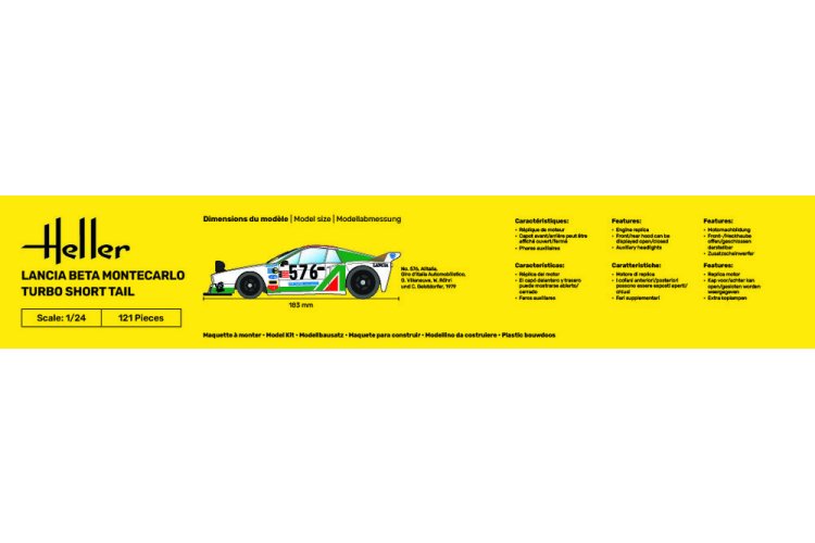 1:24 Heller 58741 Lancia Beta Montecarlo Turbo Short Tail - Italian Race Car - Starter Kit - Hel58741 5 - HEL58741