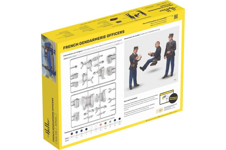 1:24 Heller 58751 French Gendarmerie Officers &ndash; 3 Figures &ndash; Starter Kit - Hel58751 2 - HEL58751