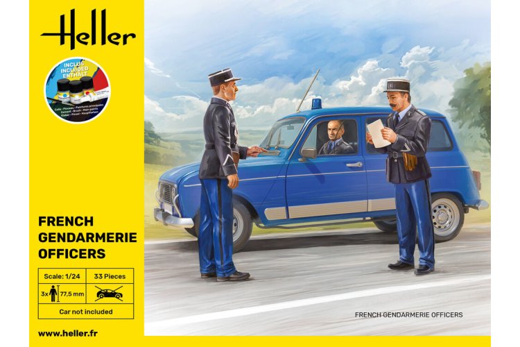 1:24 Heller 58751 French Gendarmerie Officers &ndash; 3 Figures &ndash; Starter Kit - Hel58751 3 - HEL58751