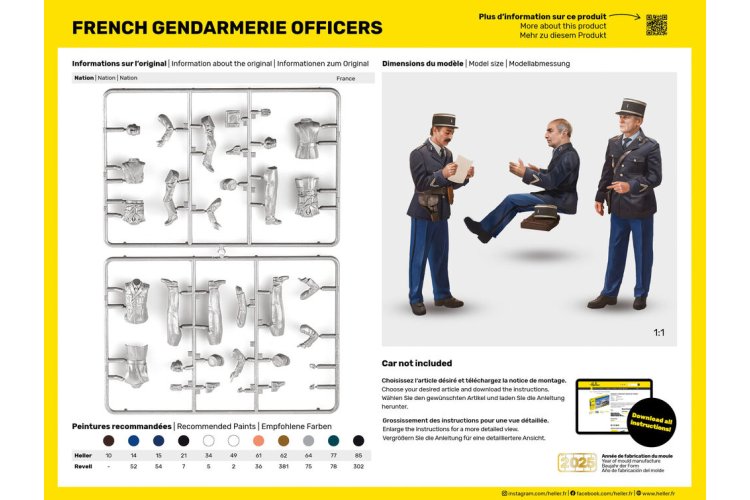 1:24 Heller 58751 French Gendarmerie Officers &ndash; 3 Figures &ndash; Starter Kit - Hel58751 4 - HEL58751