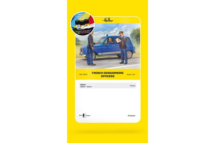 1:24 Heller 58751 French Gendarmerie Officers &ndash; 3 Figures &ndash; Starter Kit - Hel58751 8 - HEL58751