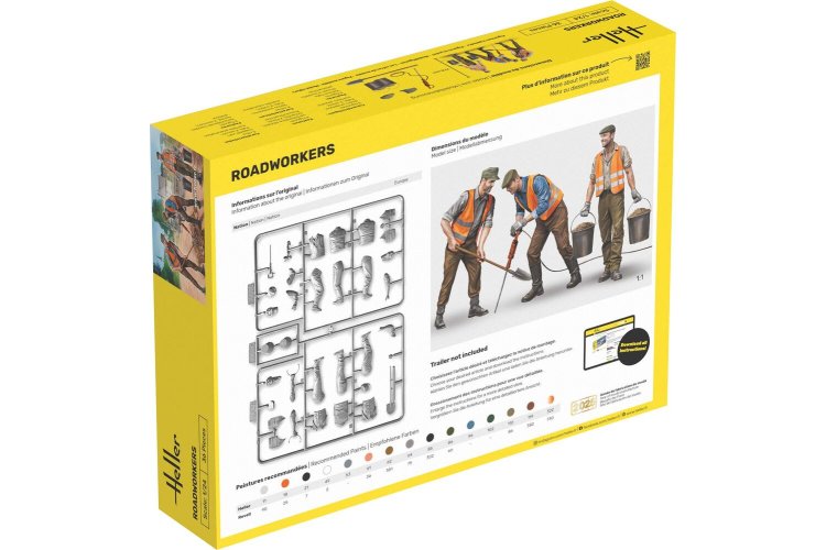 1:24 Heller 58754 Wegwerkers voor Diorama - 3 Figuren - 77,8mm - Starter Kit - Hel58754 2 - HEL58754