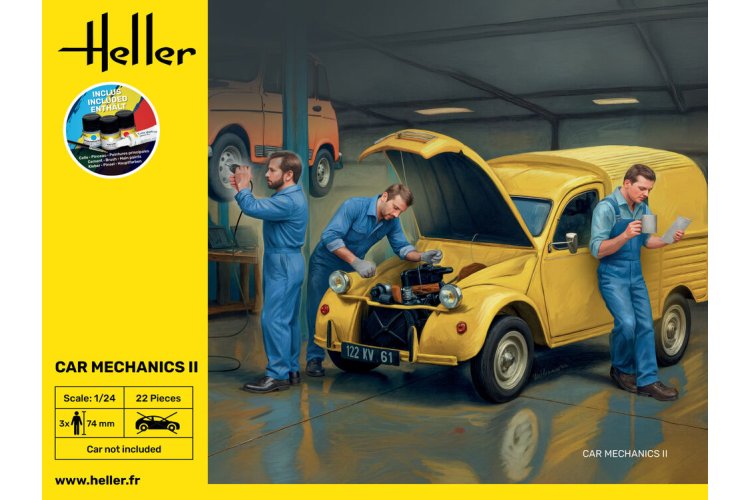 1:24 Heller 58756 Automonteurs II - voor Diorama - 3 Figuren - Starter Kit - Hel58756 3 - HEL58756