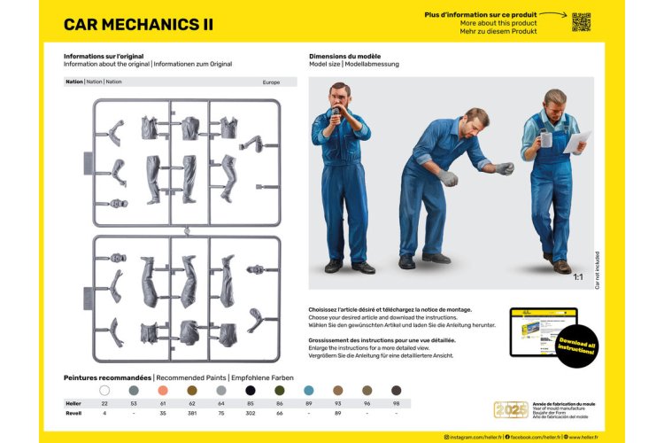 1:24 Heller 58756 Automonteurs II - voor Diorama - 3 Figuren - Starter Kit - Hel58756 4 - HEL58756