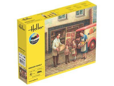 1:24 Heller 58758 Kruideniersfamilie - voor Diorama - 4 Figuren - Starter Kit - Hel58758 1 - HEL58758