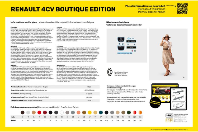 1:24 Heller 58762 Renault 4CV Boutique Edition - French Classic Car - Starter Kit - Hel58762 4 - HEL58762