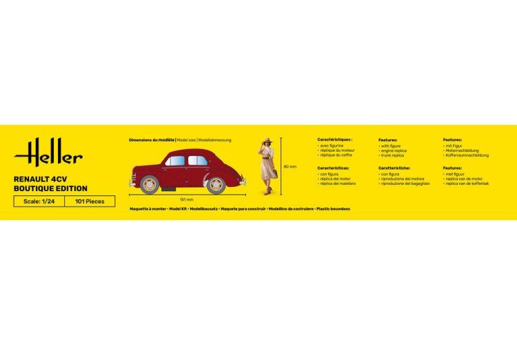 1:24 Heller 58762 Renault 4CV Boutique Edition - French Classic Car - Starter Kit - Hel58762 5 - HEL58762