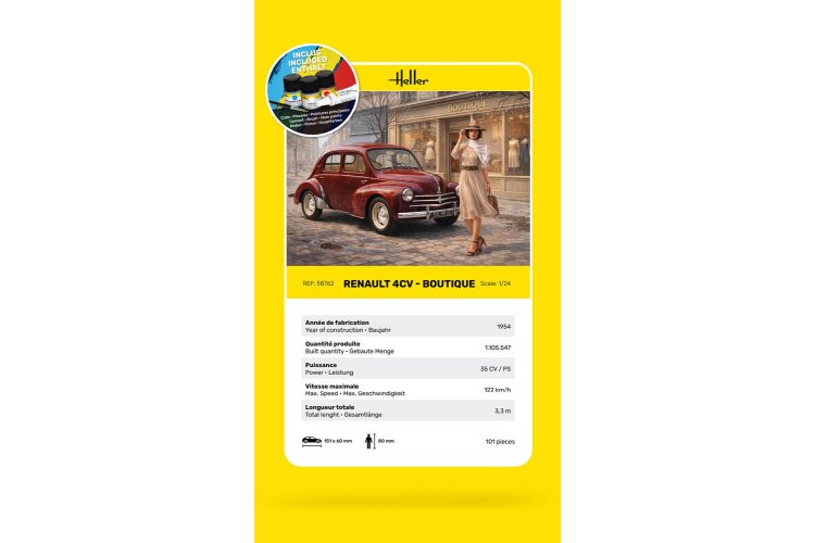 1:24 Heller 58762 Renault 4CV Boutique Edition - French Classic Car - Starter Kit - Hel58762 7 - HEL58762