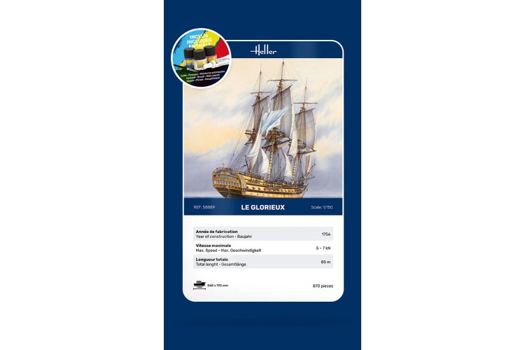 1:150 Heller 58889 Line Ship Le Glorieux - Starter Kit - Hel58889 7 - HEL58889