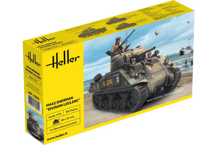 1:72 Heller 79894 M4A2 Sherman Division Leclerc - Franse Middelzware Tank - Hel79894 1 - HEL79894