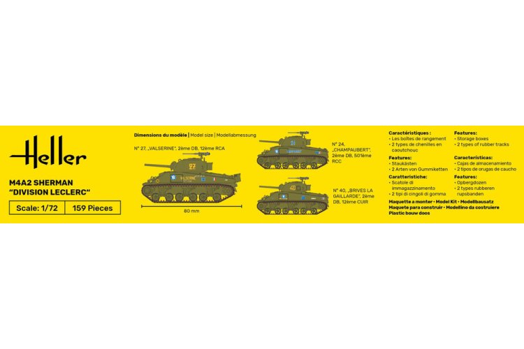 1:72 Heller 79894 M4A2 Sherman Division Leclerc - Franse Middelzware Tank - Hel79894 5 - HEL79894