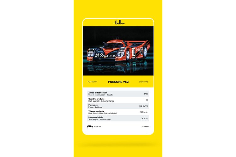 1:43 Heller 80109 Porsche 962 – Raceauto - Hel80109 6 - HEL80109