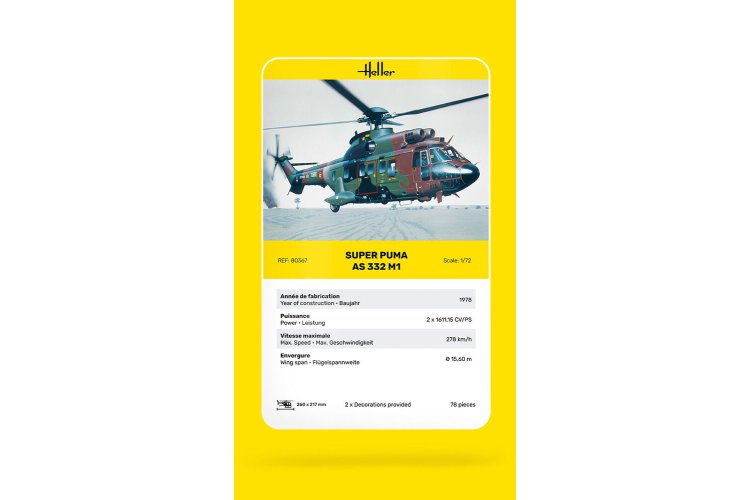 1:72 Heller 80367 Super Puma AS 332 M1 - Franse Transporthelikopter - Hel80367 6 - HEL80367