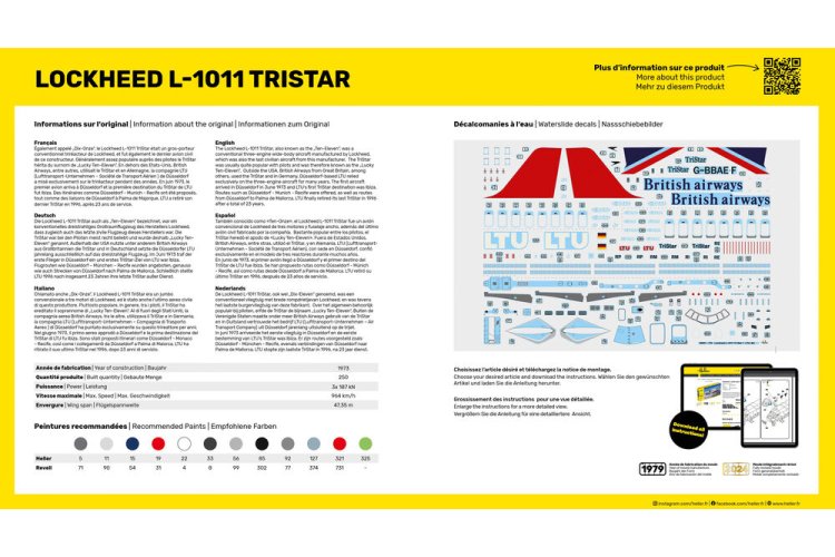1:125 Heller 80451 Lockheed L-1011 Tristar - Aircraft - Hel80451 4 - HEL80451