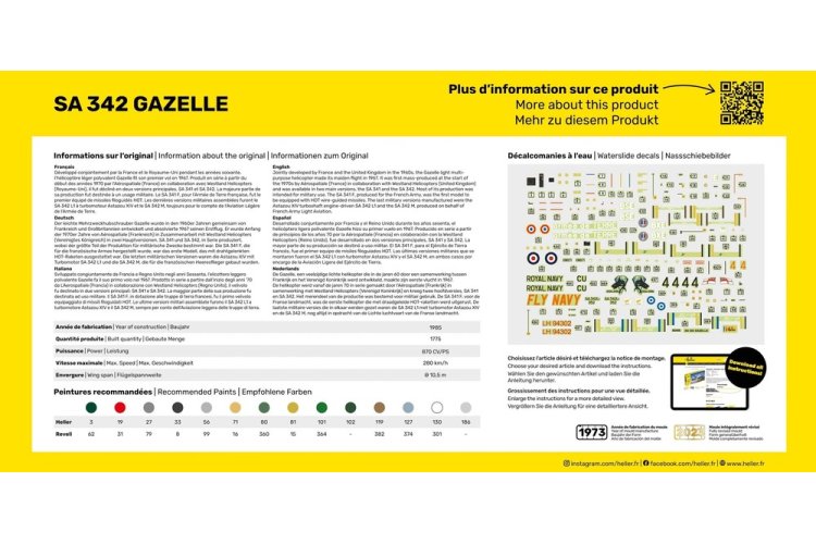 1:48 Heller 80486 SA 342 Gazelle Heli - Hel804863 - HEL80486