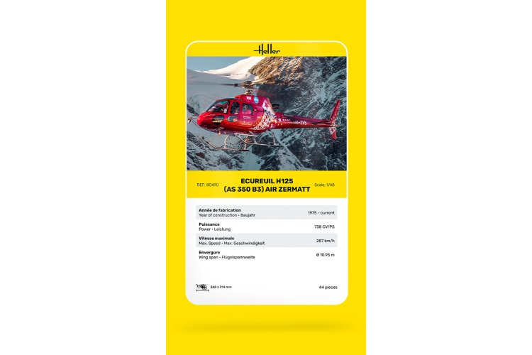 1:48 Heller 80490 Heli Ecureuil H125 - AS 350 B3 - Air Zermatt - Hel80490 2 - HEL80490