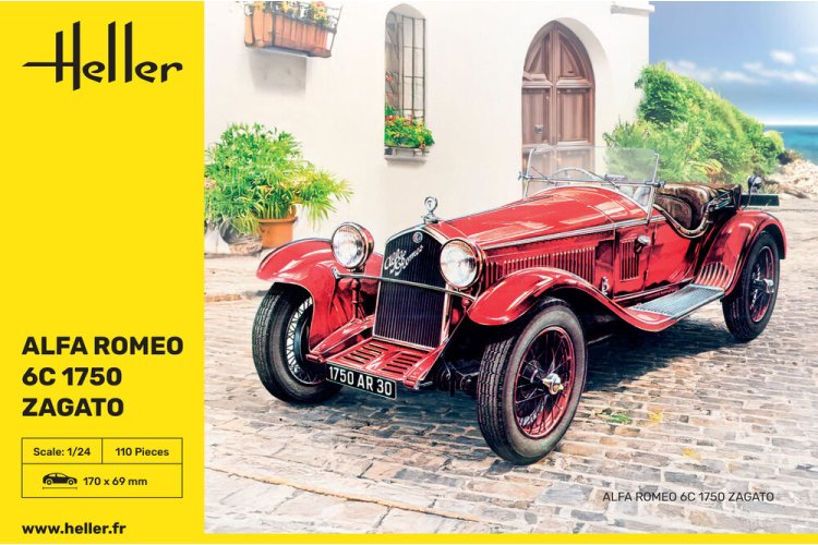 1:24 Heller 80715 Alfa Romeo 6C 1750cc Zagato - Italiaanse Auto - Hel80715 3 - HEL80715