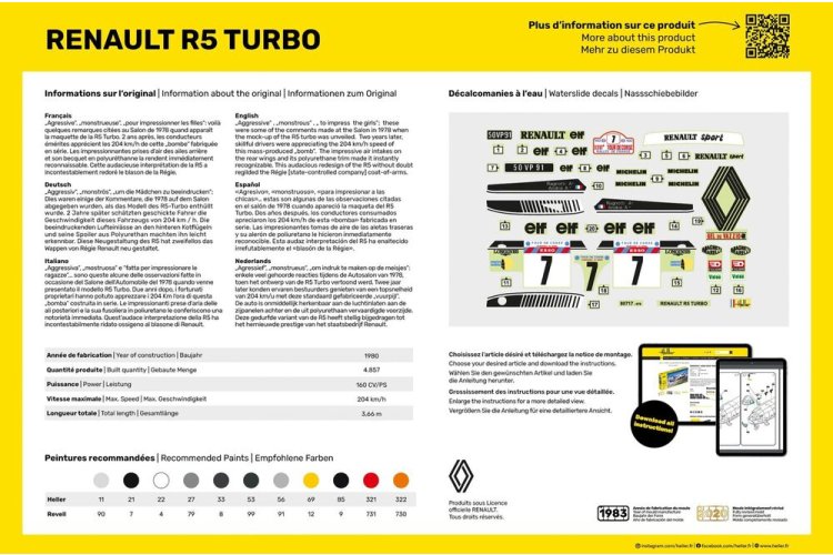 1:24 Heller 80717 Renault R5 Turbo &ndash; French Rally Car - Hel80717 4 - HEL80717
