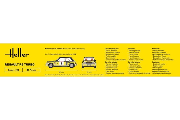 1:24 Heller 80717 Renault R5 Turbo &ndash; French Rally Car - Hel80717 5 - HEL80717