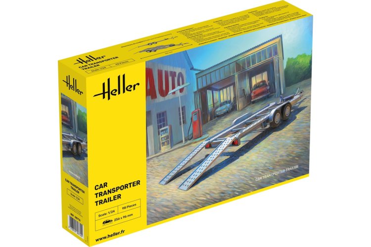 1:24 Heller 80774 Auto Transport Trailer - Aanhanger - Hel80774 1 - HEL80774