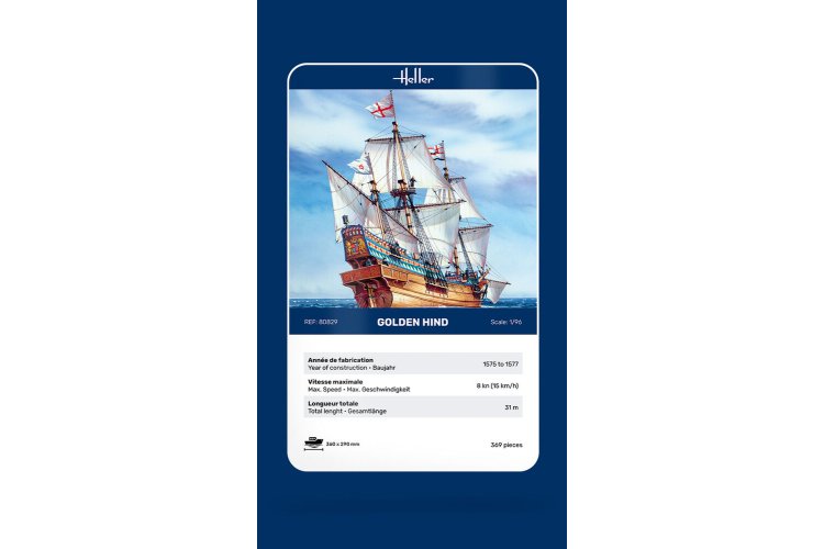 1:96 Heller 80829 Golden Hind Ship - Hel80829 5 - HEL80829
