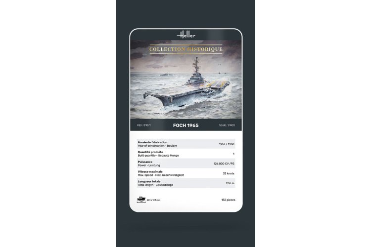 1:400 Heller 81071 Foch 1965 Ship - Hel81071 3 - HEL81071