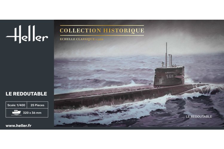 1:400 Heller 81075 Le Redoutable &ndash; Collection Historique &ndash; French Nuclear Ballistic Missile Submarine - Hel81075 3 - HEL81075
