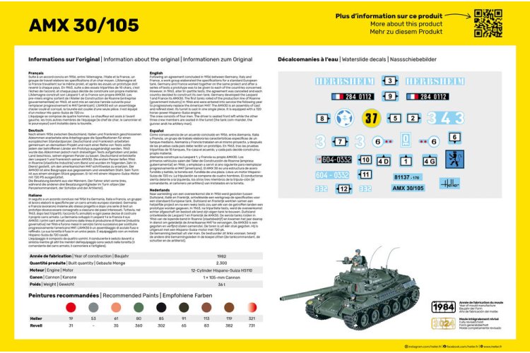 1:35 Heller 81137 AMX 30/105 - Franse Snelle Gevechtstank - Hel81137 4 - HEL81137