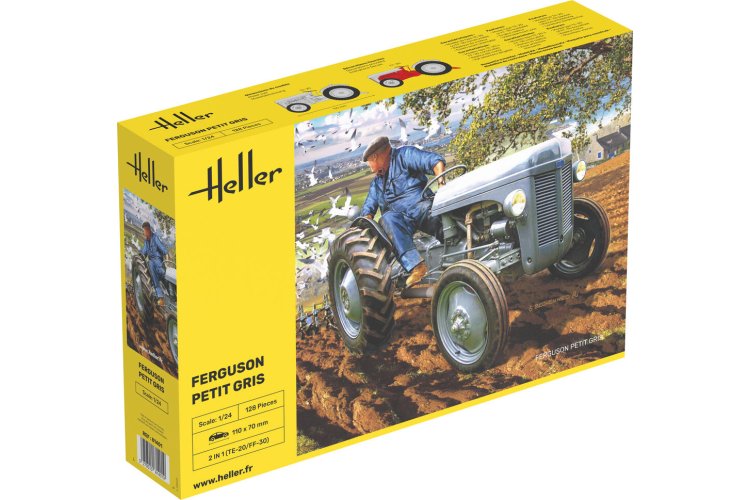 1:24 Heller 81401 Ferguson TE-20/FF-30 Petit Gris - 2 Bouwopties - Landbouwvoertuig - Hel81401 1 - HEL81401