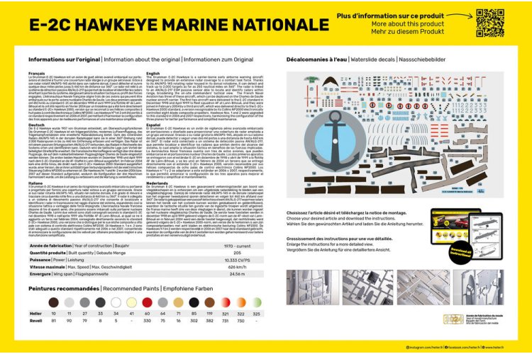 1:72 Heller 82302 Grumman E-2C Hawkeye Marine Nationale &ndash; French Propeller Aircraft - Hel82302 4 - HEL82302
