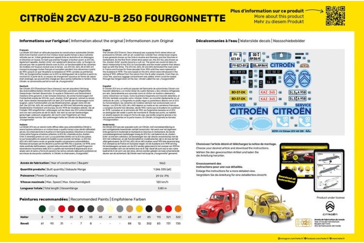 1:24 Heller 82701 Citro&euml;n 2CV AZU-B 250 Fourgonnette - Franse Auto - Hel82701 4 - HEL82701