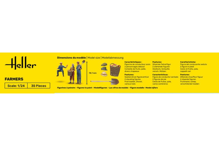 1:24 Heller 82752 Boeren voor Diorama - 3 Figuren - Hel82752 4 - HEL82752
