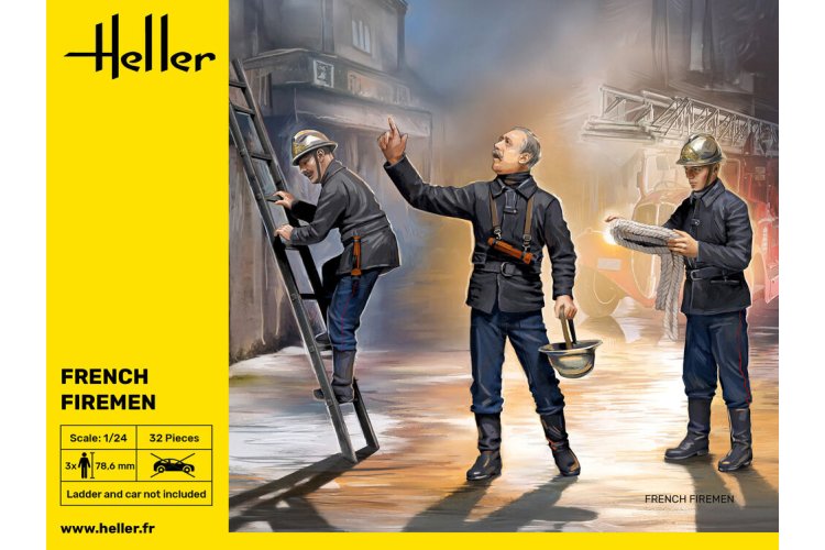 1:24 Heller 82753 Franse Brandweermannen voor Diorama - 3 Figuren - Hel82753 2 - HEL82753