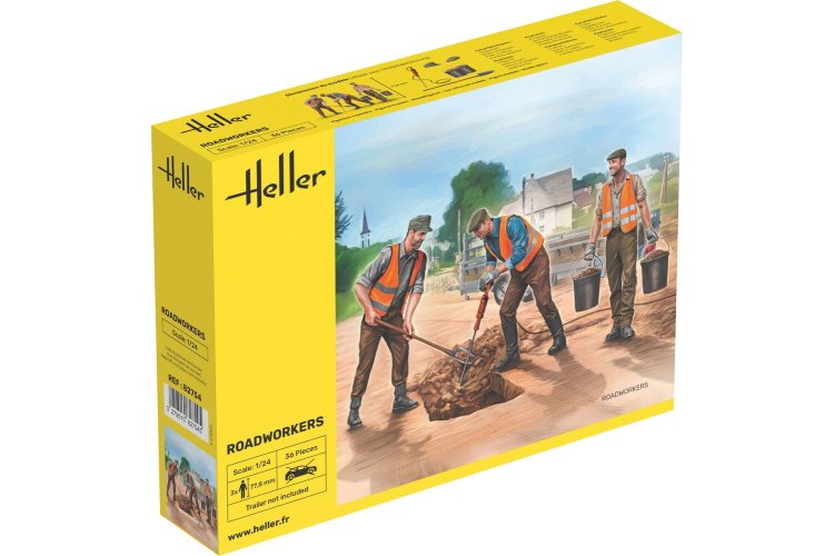 1:24 Heller 82754 Road Workers for Diorama &ndash; 3 Figures &ndash; 77.8mm - Hel82754 1 - HEL82754