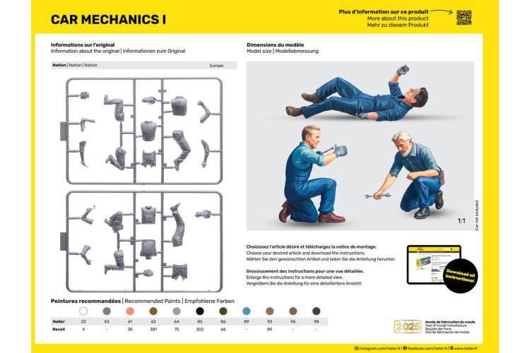 1:24 Heller 82755 Automonteurs I - voor Diorama - 3 Figuren - Hel82755 4 - HEL82755