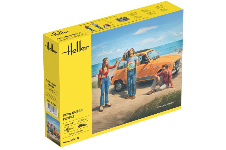 1:24 Heller 82757 Jaren 70 Stadsmensen - voor Diorama - 3 Figuren - Hel82757 1 - HEL82757