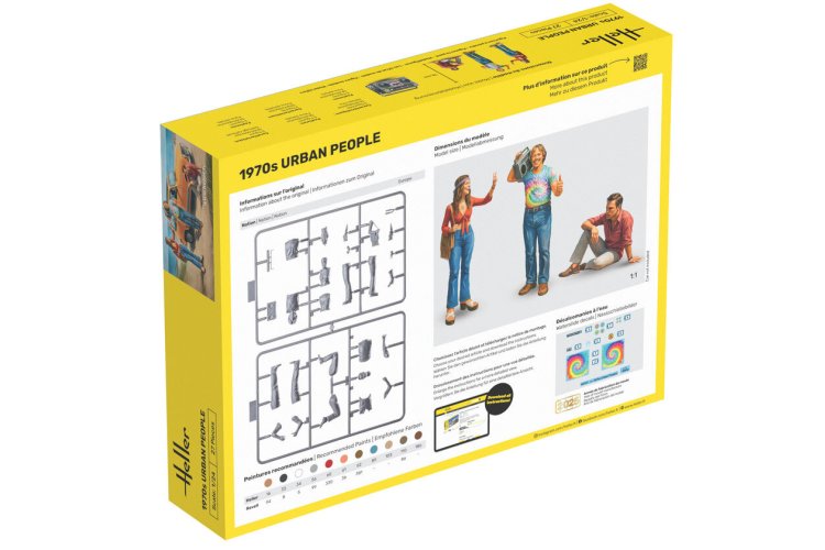 1:24 Heller 82757 Jaren 70 Stadsmensen - voor Diorama - 3 Figuren - Hel82757 2 - HEL82757