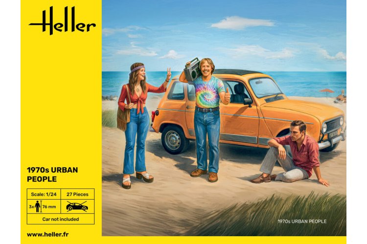 1:24 Heller 82757 Jaren 70 Stadsmensen - voor Diorama - 3 Figuren - Hel82757 3 - HEL82757