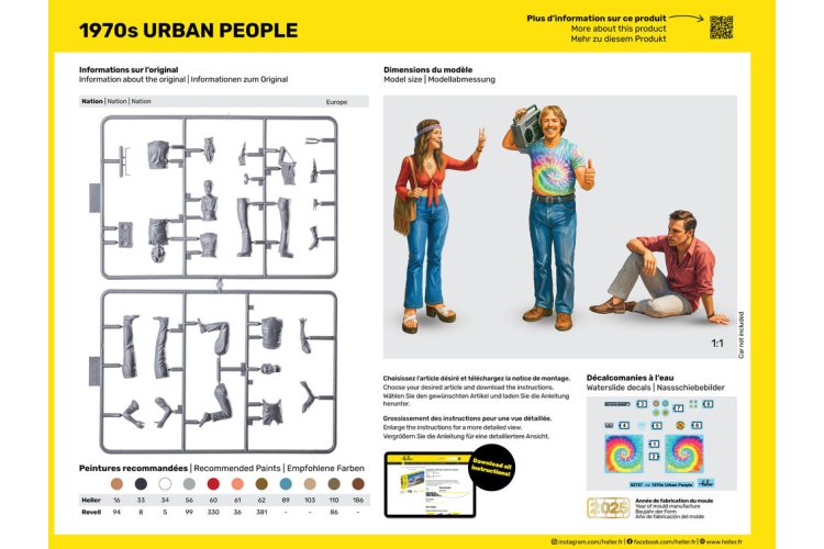 1:24 Heller 82757 Jaren 70 Stadsmensen - voor Diorama - 3 Figuren - Hel82757 4 - HEL82757