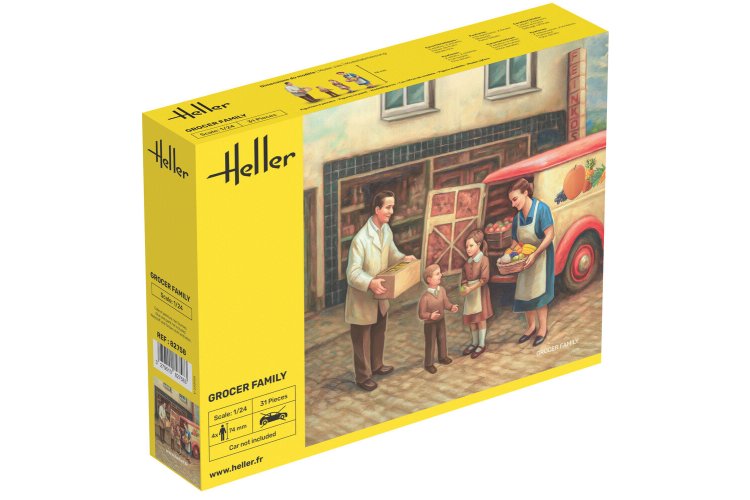 1:24 Heller 82758 Kruideniersfamilie - voor Diorama - 4 Figuren - Hel82758 1 - HEL82758