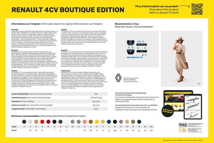 1:24 Heller 82762 Renault 4CV Boutique Edition - French Classic Car - Hel82762 4 - HEL82762