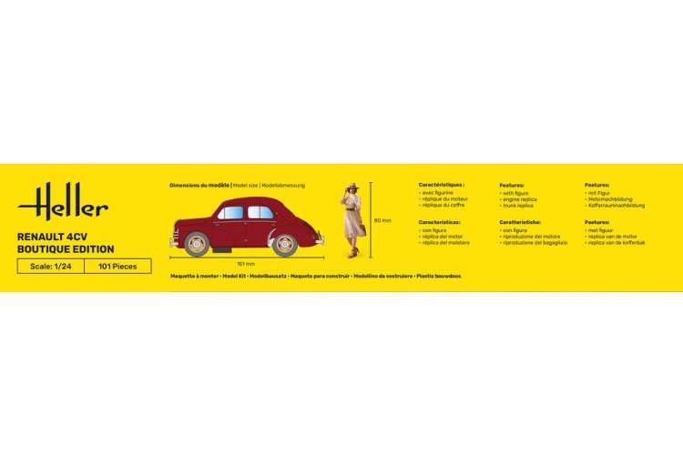 1:24 Heller 82762 Renault 4CV Boutique Edition - French Classic Car - Hel82762 5 - HEL82762